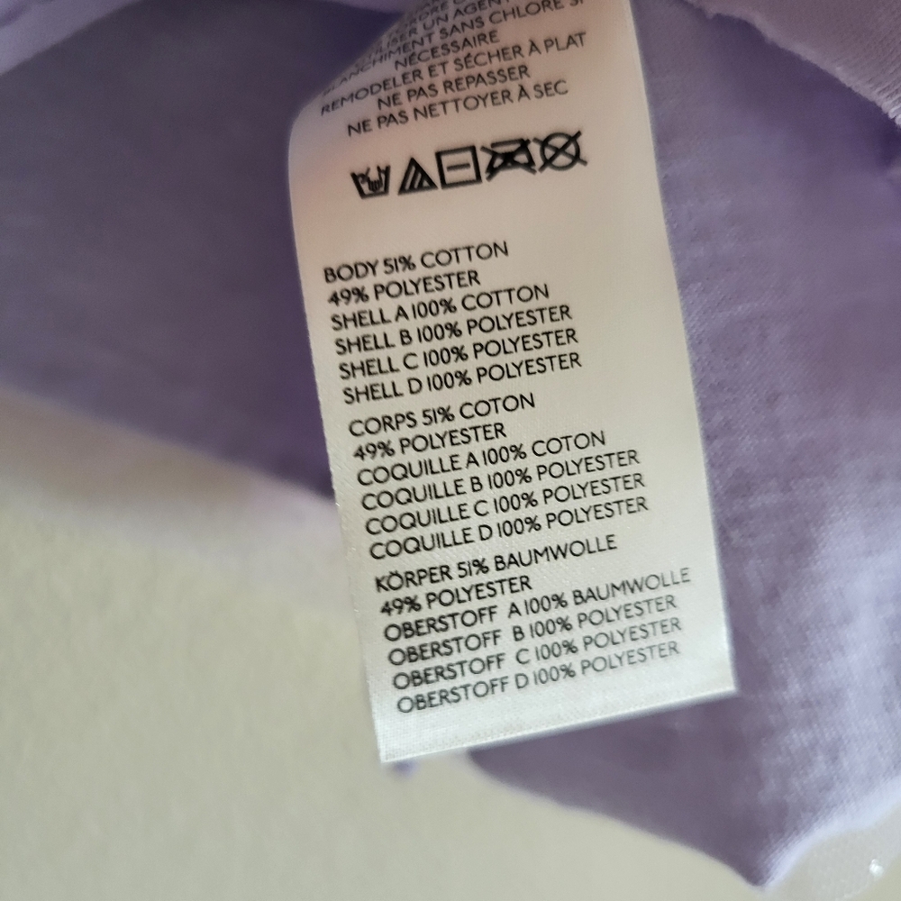 Maeve Anthropologie Purple Tulle Shimmer Puffed Sleeve Tee sz L - Picture 4 of 5